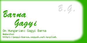 barna gagyi business card